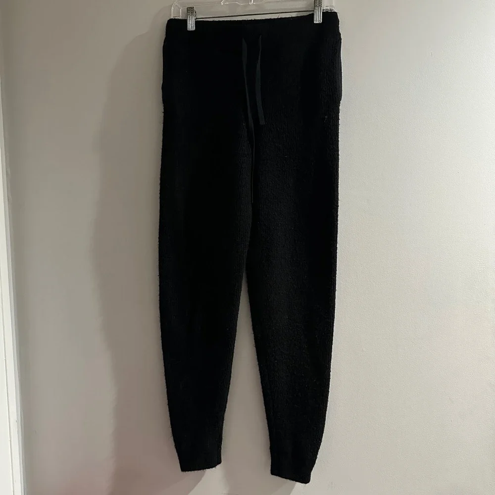 Express Black Knit Jogger Pants Cozy Textured Lounge Wear Size S‎